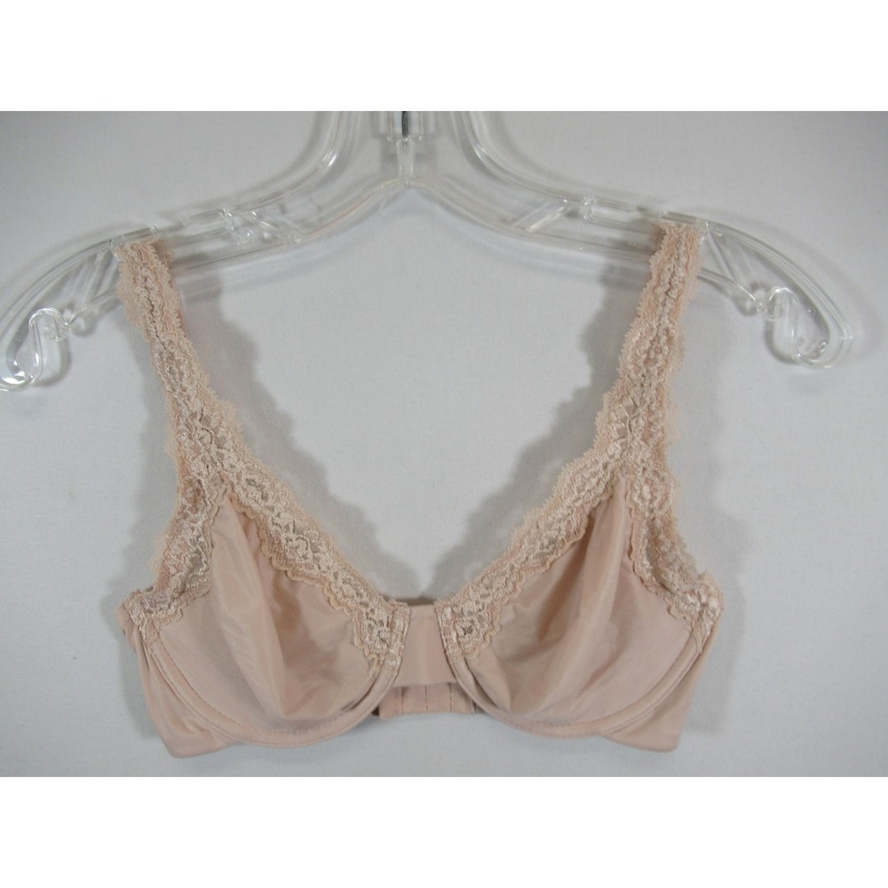 Wacoal Softly Styled Bra 32D Beige Underwire Lace Unpadded 855301